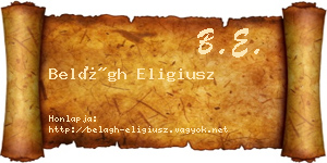 Belágh Eligiusz névjegykártya